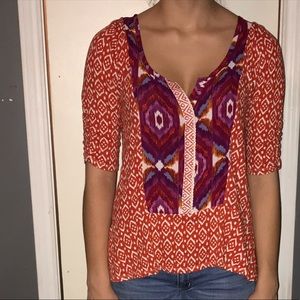 Anthropologie Akemi & Kin Aztec print top
